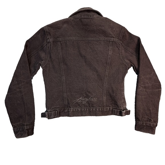 Karl Kani Denim Jacket Vintage 90s Hip Hop Signature Brown 2Pac Grail Rare sz M - Picture 2 of 12